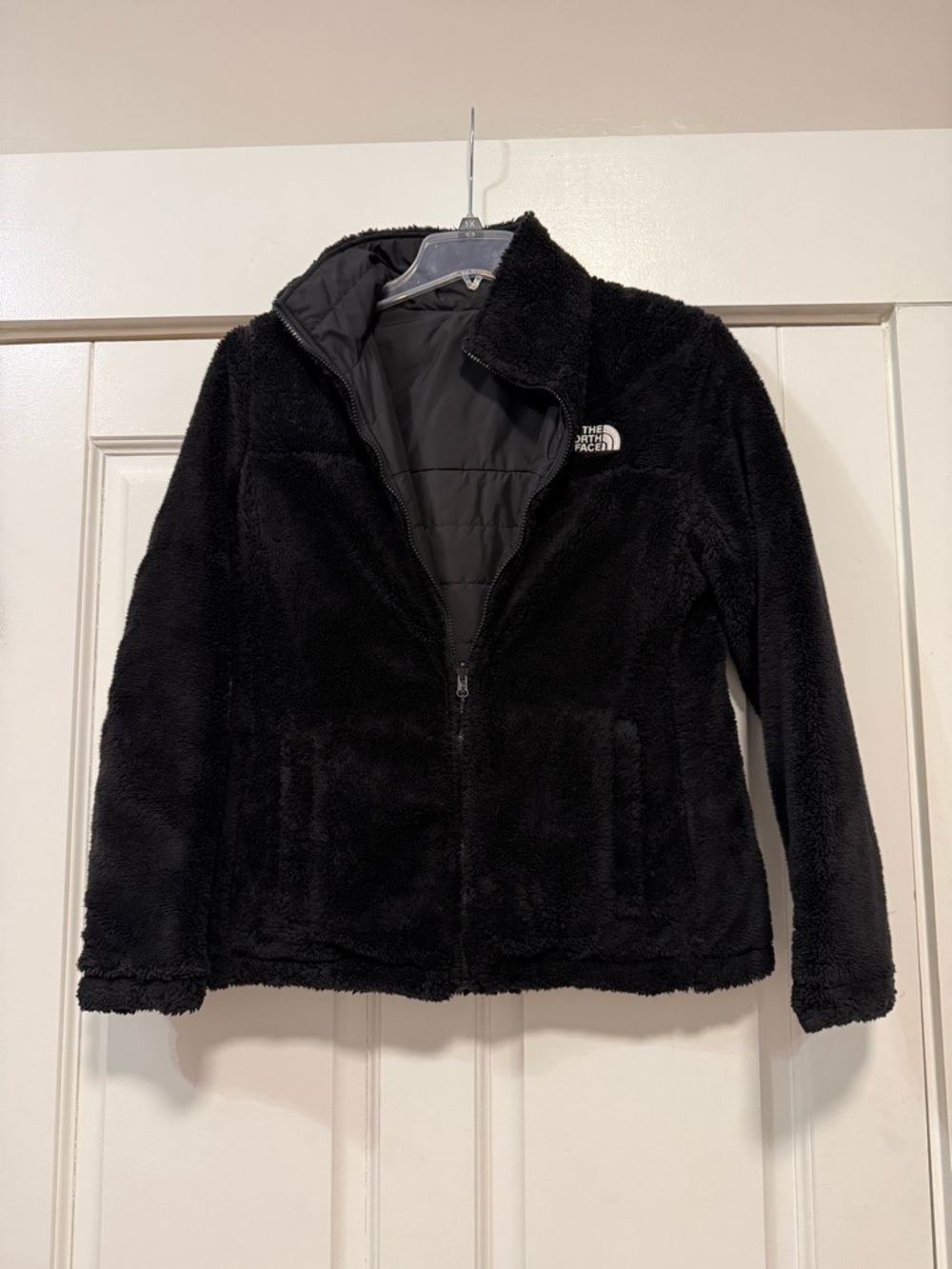 The North Face Black Reversible Puffer Fleece Jacket